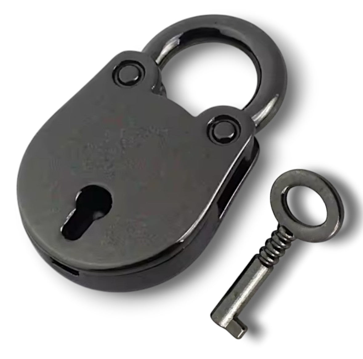 Metallic Leather Spikes & Padlock Collar Padded & Leather Lined