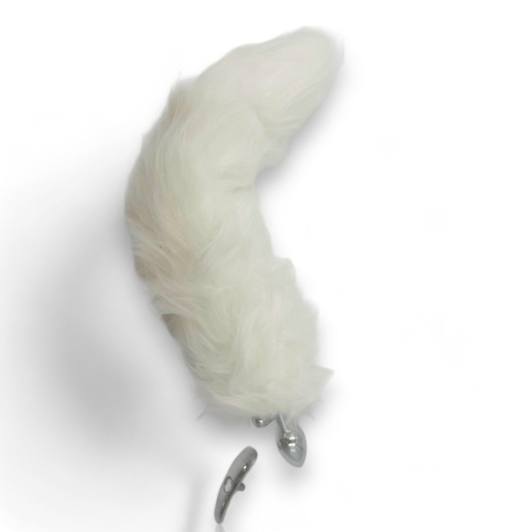 Light-up Tail with Steel Butt-Plug White