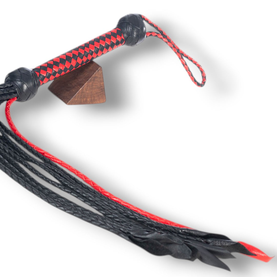 Leather Cat-O-Nine Tails Red&