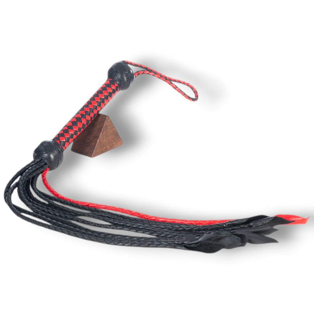 Leather Cat-O-Nine Tails Red&