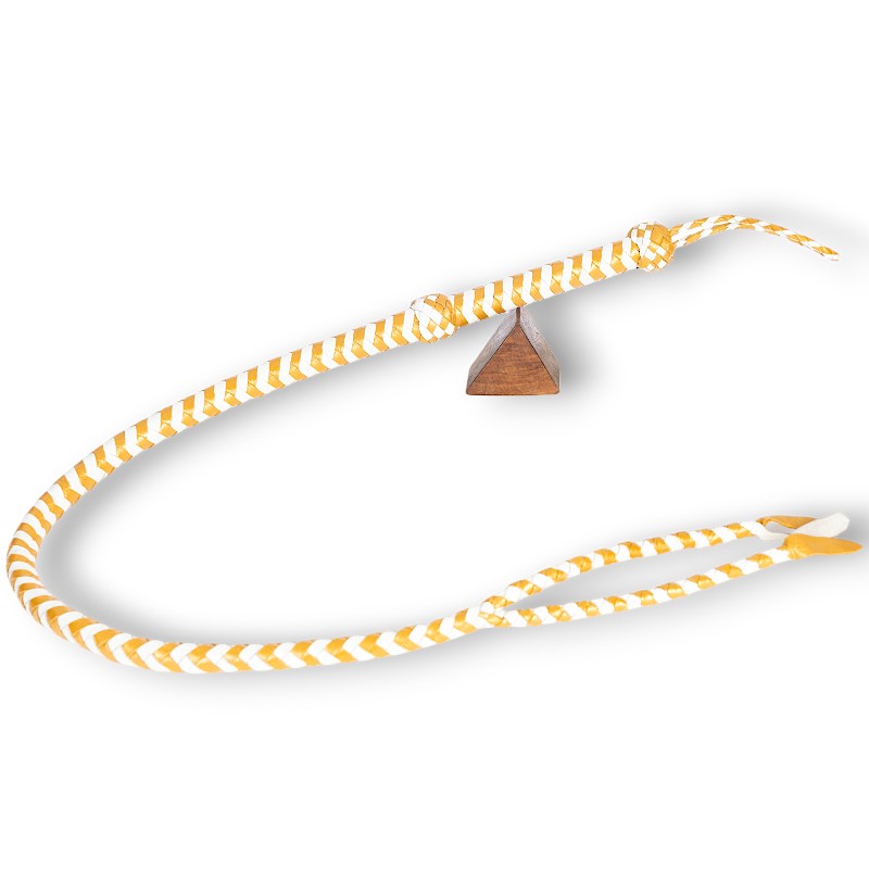 Fork Tongue Leather Tail Whip Gold &