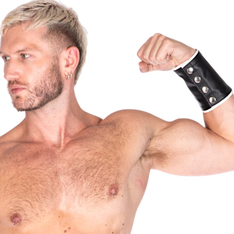 Leather Gauntlet Wallet White Trim