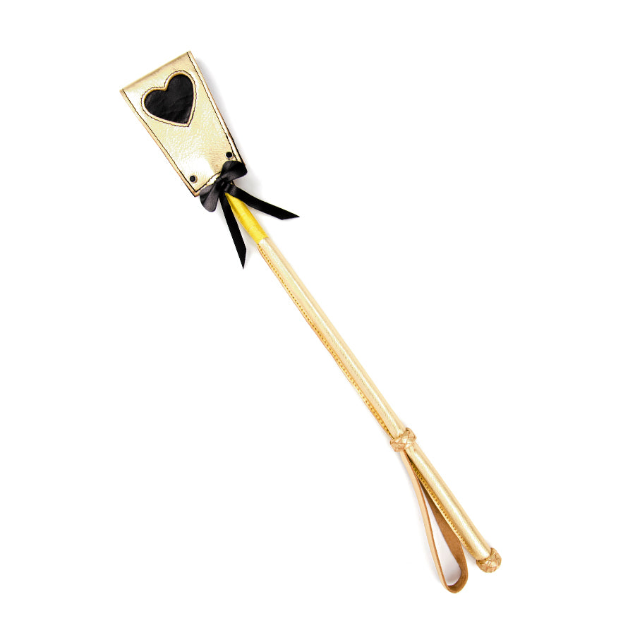 Bow & Heart Crop Gold/Black