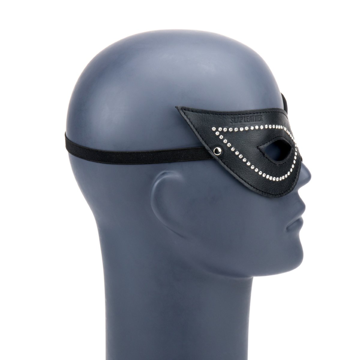 Harlequin Mask With Diamante Suede Lined