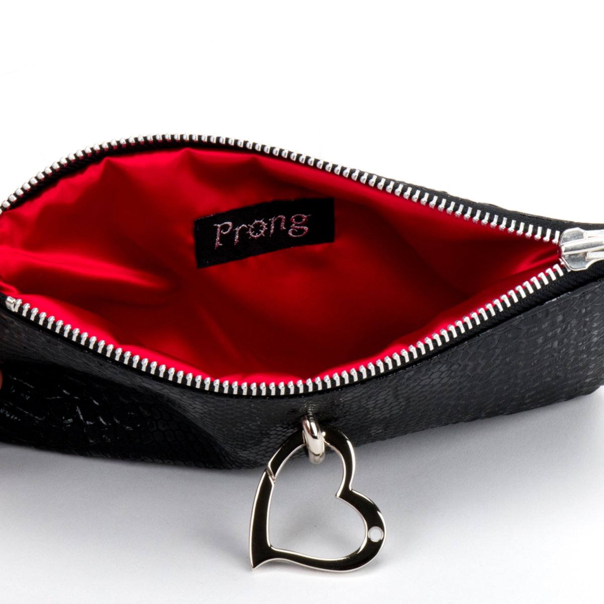 Clutch Bag W/ Heart In Snake