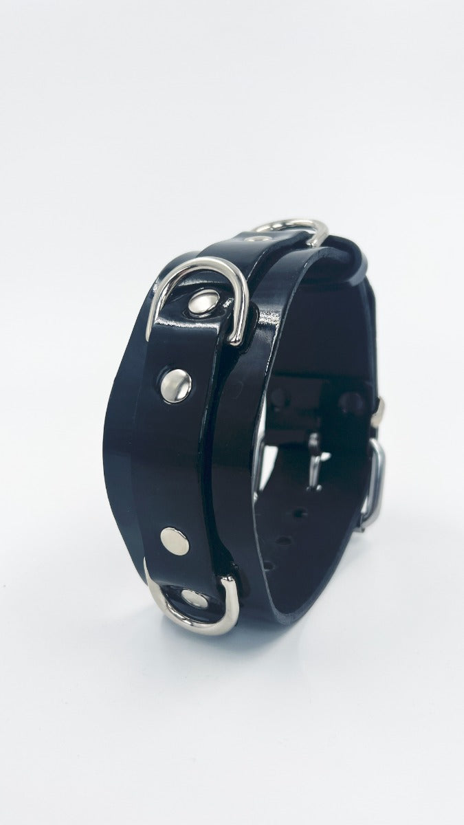 50mm De Luxe Leather Collar W/ 3 D-Ring-Unlined Raw (M2O)