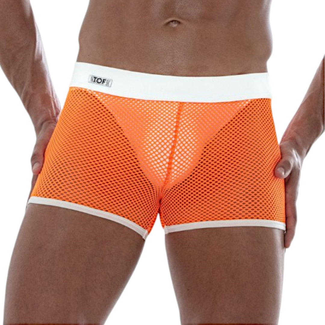 TOF Neon Mesh Shorts Orange- M
