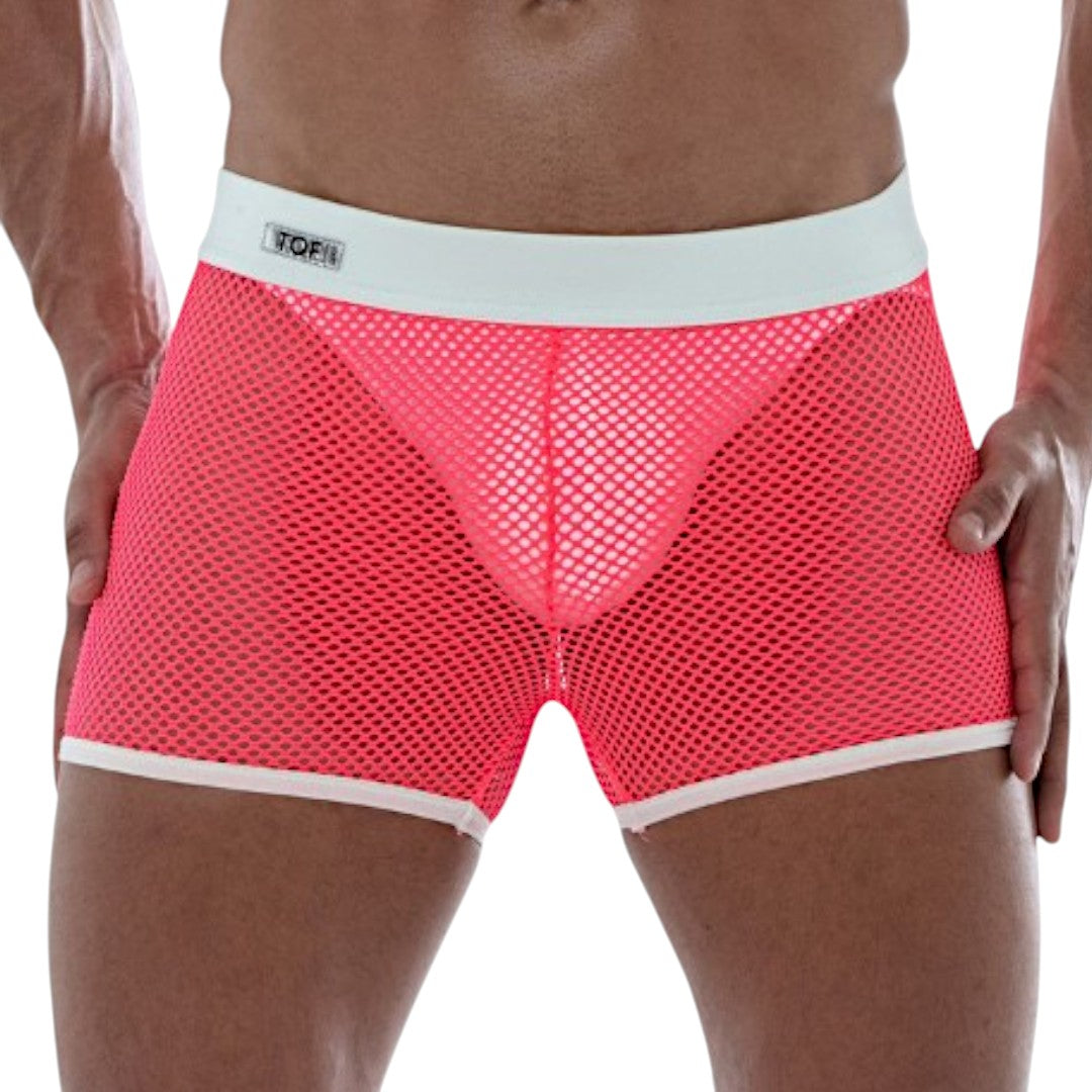Neon Mesh Shorts-Pink