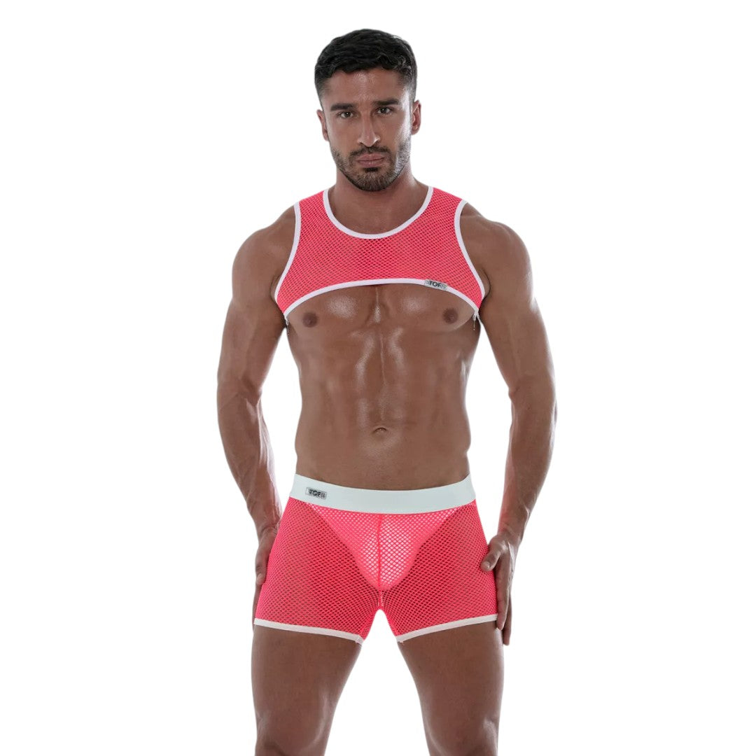Neon Mesh Shorts-Pink