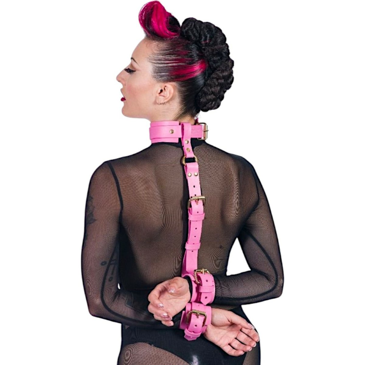 Wide Strap Neck To Wrist Restraints-Unlined Raw (M2O)