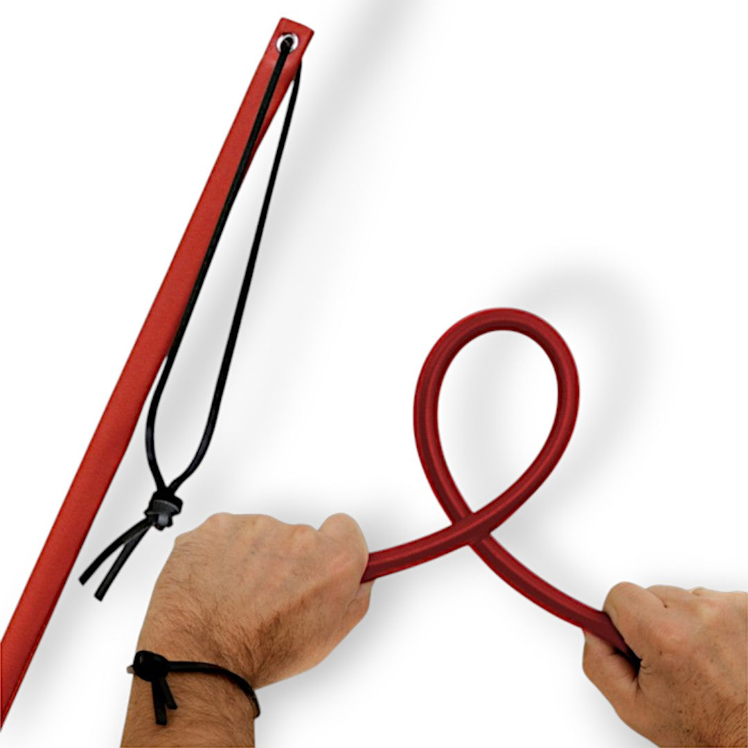 Leather "Flex" Cane Red