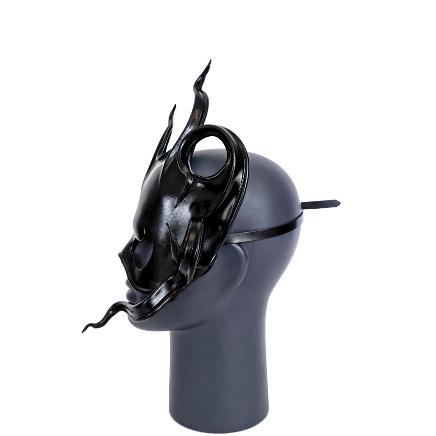 Cecilio Leather Designs Phantom Wave Mask- Black