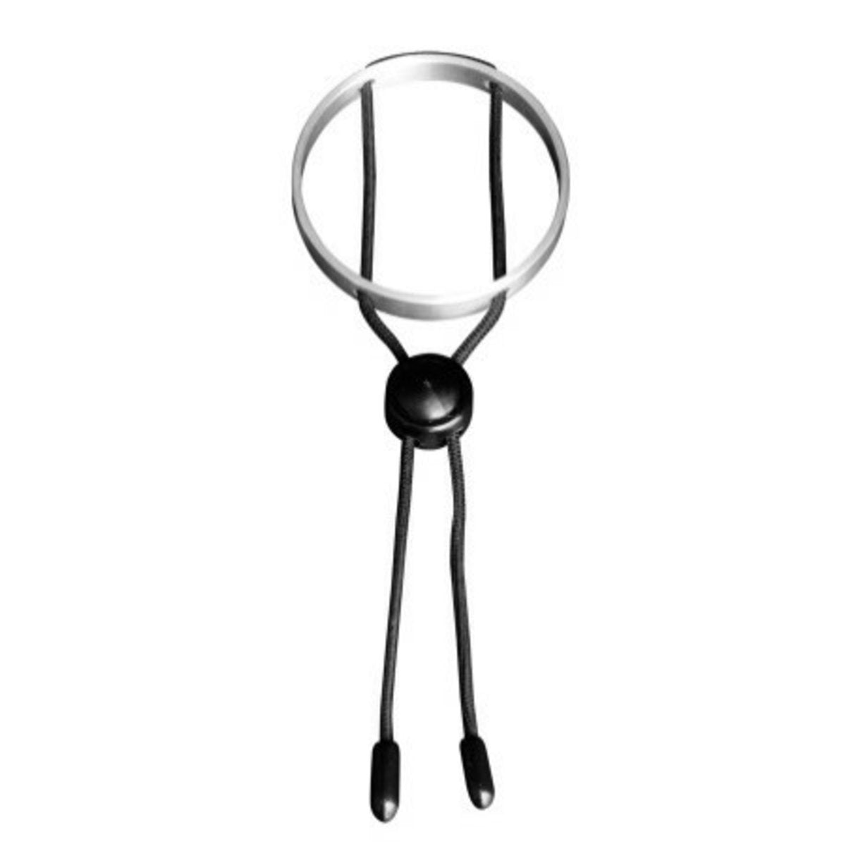 Polished Aluminum Ring With Stretchy Rubber Cord-Straight
