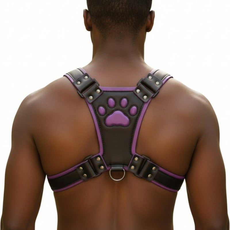 Paw Print Puppy Harness- Purple