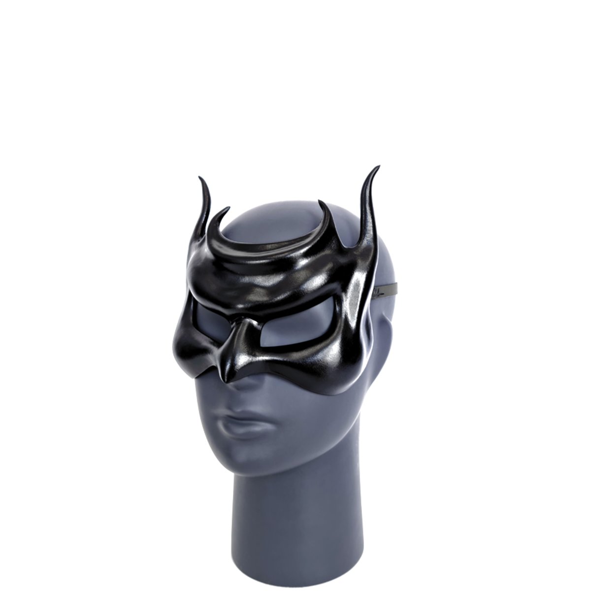 Cecilio Leather Designs Quad Horned Creature Mask - Black