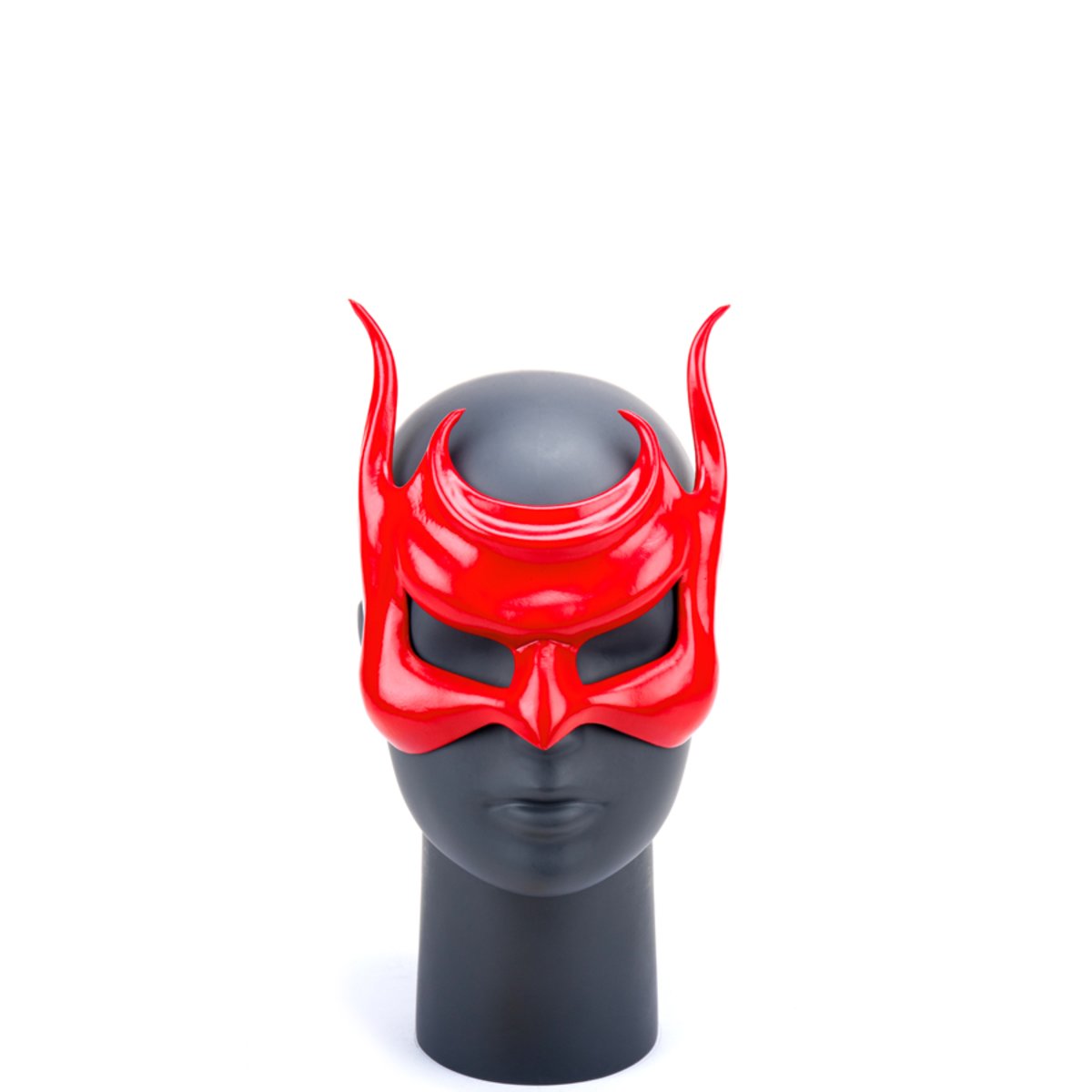 Cecilio Leather Designs Quad Horned Creature Mask - Red