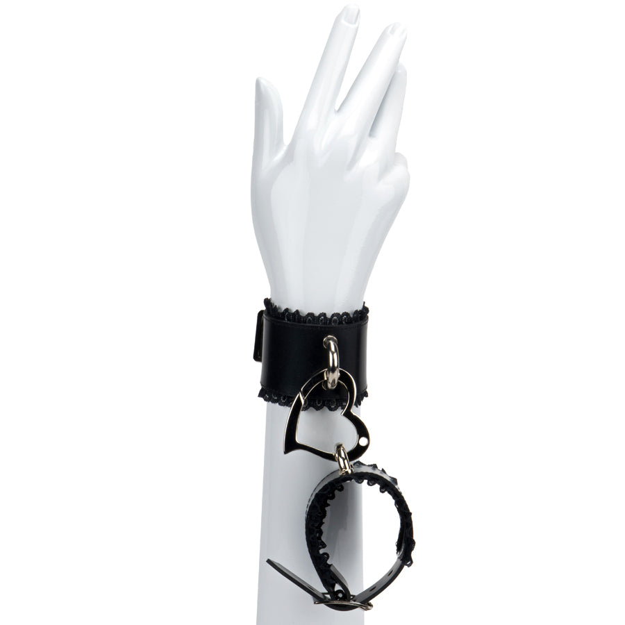 Decorative Handcuffs-Lace Trimmed Love Trap Heart