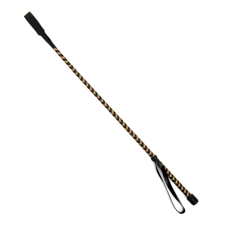 Riding Crop Leather Black/Gold
