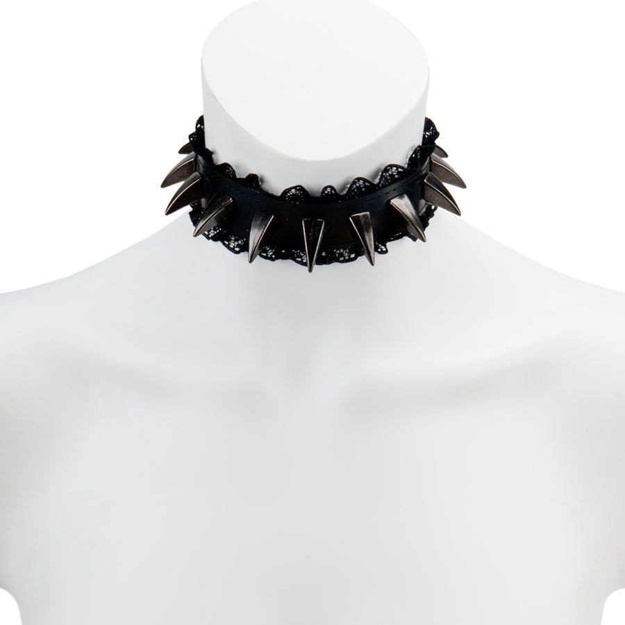 Choker-Lace Trimmed With Claw Spikes