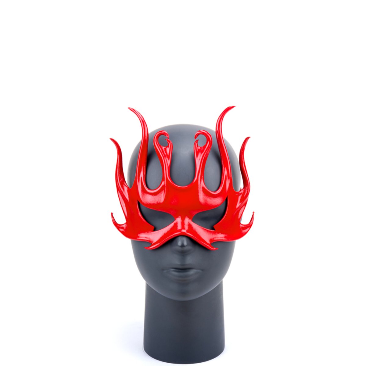 Cecilio Leather Design Flame Goddess Mask - Red