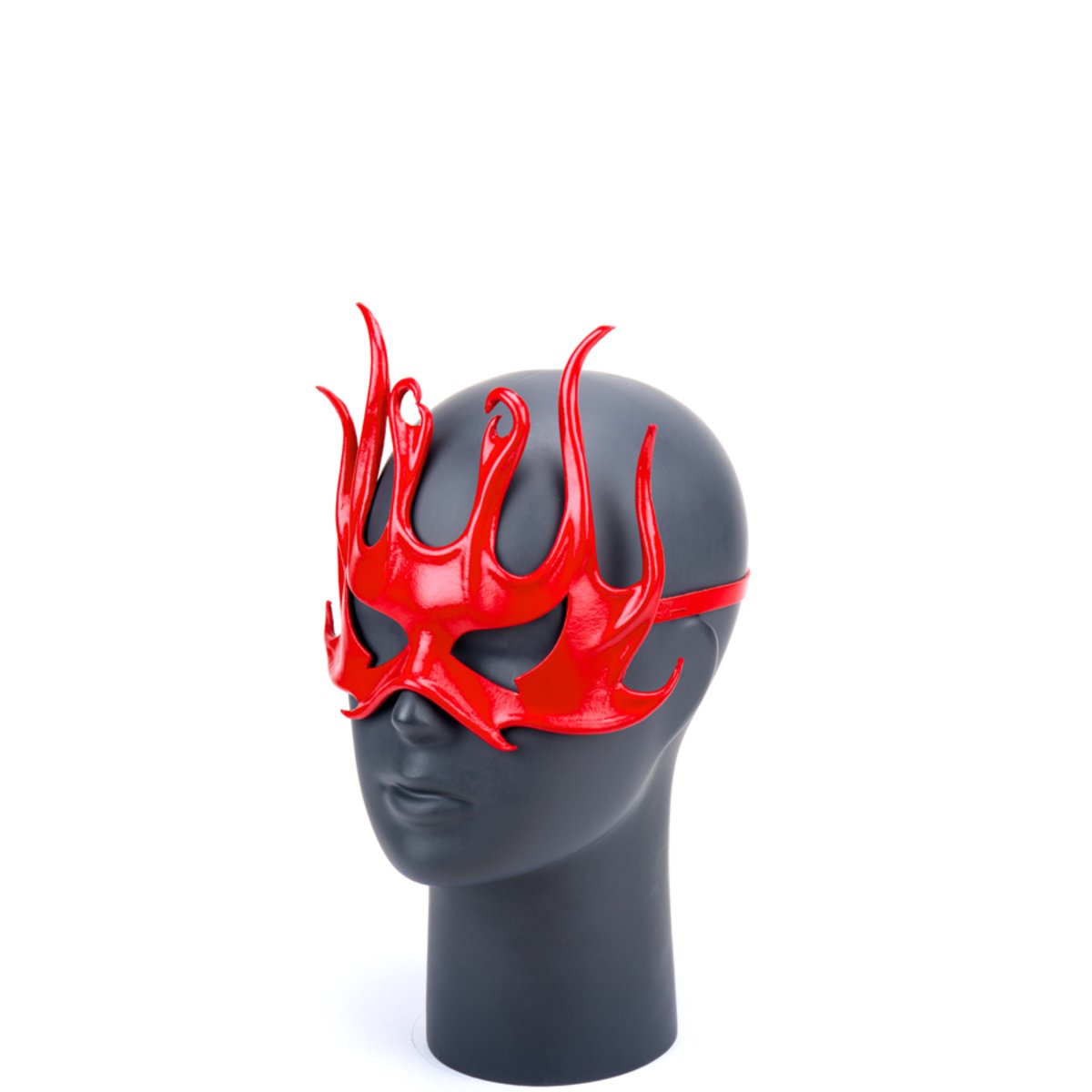 Cecilio Leather Design Flame Goddess Mask - Red