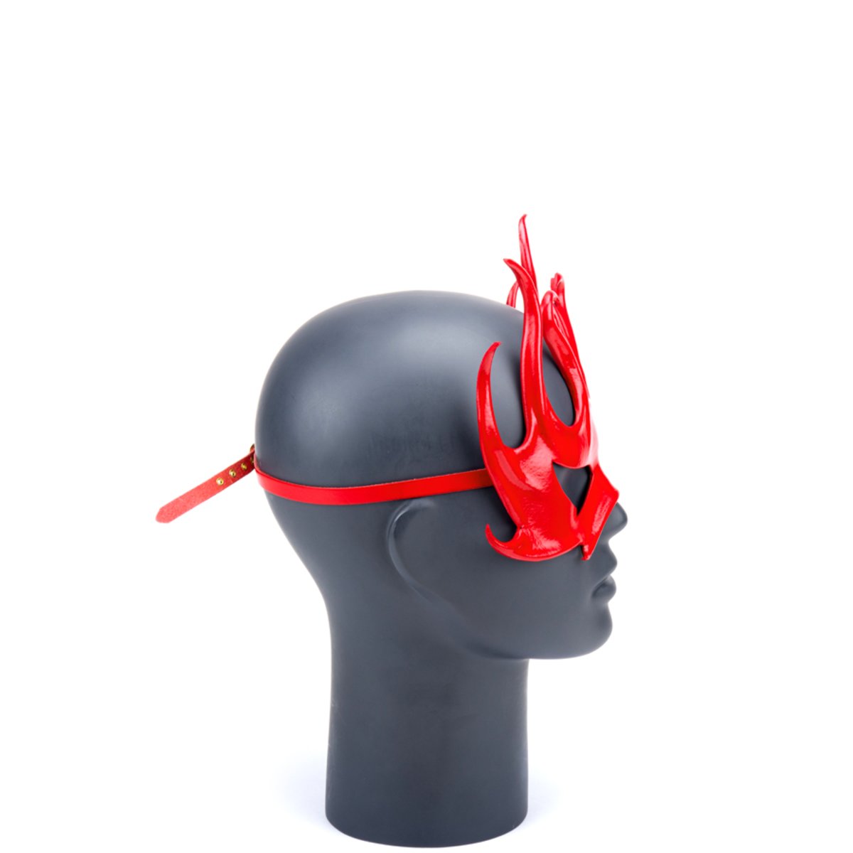 Cecilio Leather Design Flame Goddess Mask - Red