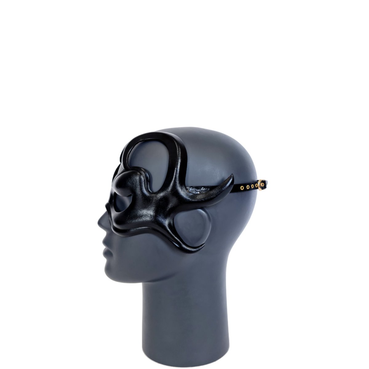 Cecilio Leather Designs Rolling Curves Mask -Black