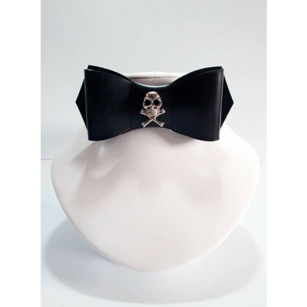 Rubber Bow Tie W/ Skull & Bones