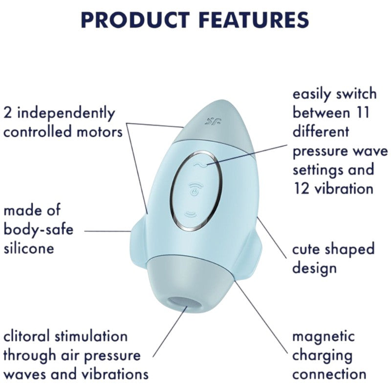 Mission Control Clitoral Suction Stimulator Blue
