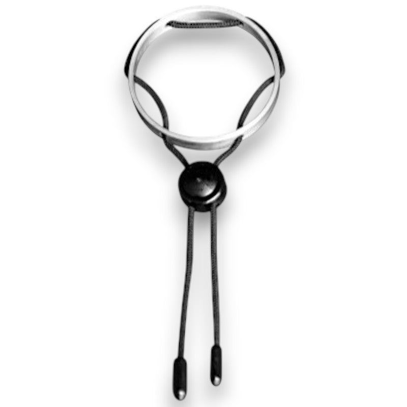 Polished Aluminum Ring With Stretchy Rubber Cord-Looped