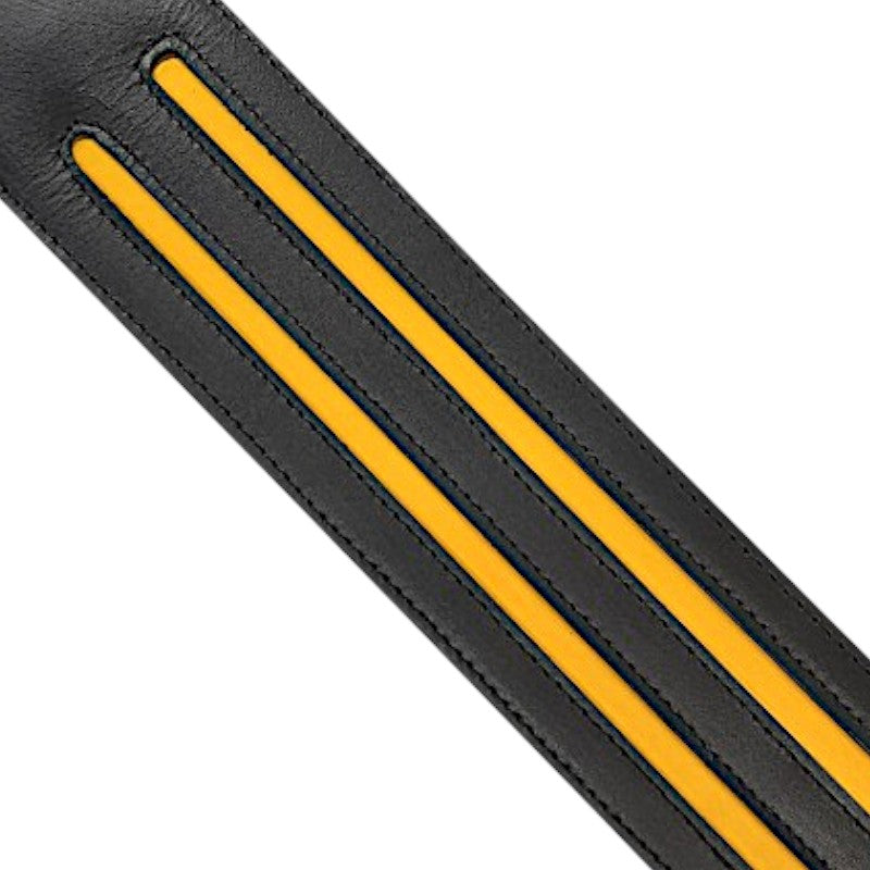 Long Leather Paddle Duo Stripes Yellow