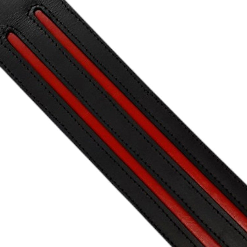 Long Leather Paddle Duo Stripes Red