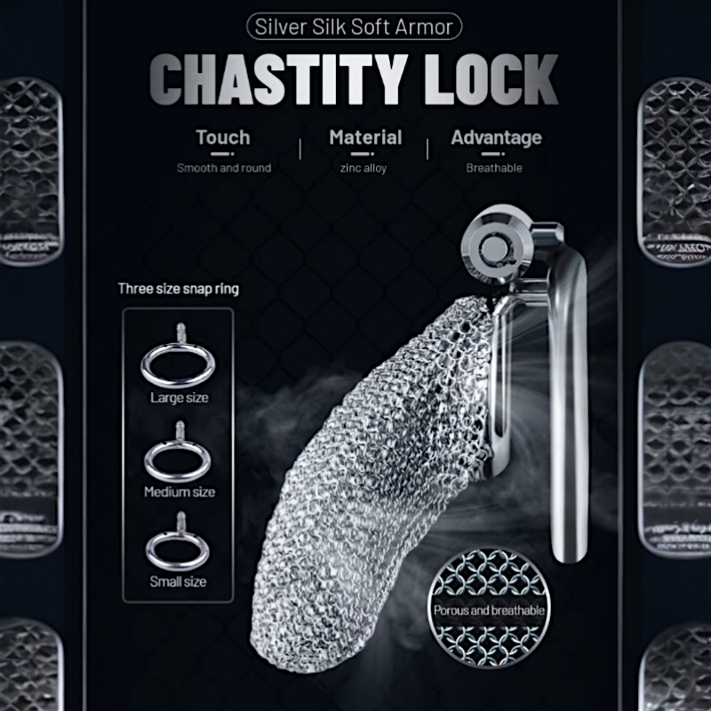 Metal Chainmail Cock Cage
