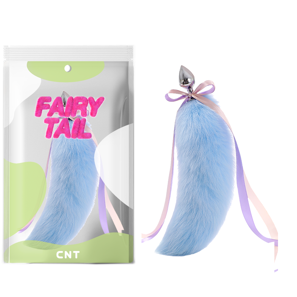 Fluffy Fox Butt-Plug Tail Blue