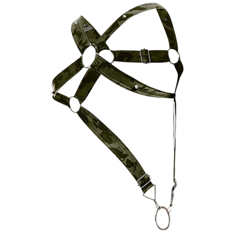 DNGEON Cross Cockring Harness Green