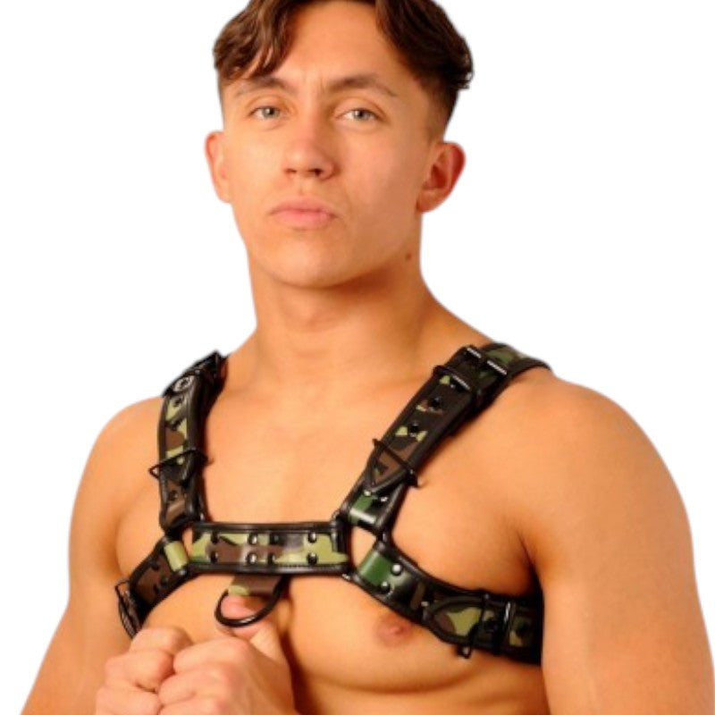 Fist Leather Chest Harness Camo/Black
