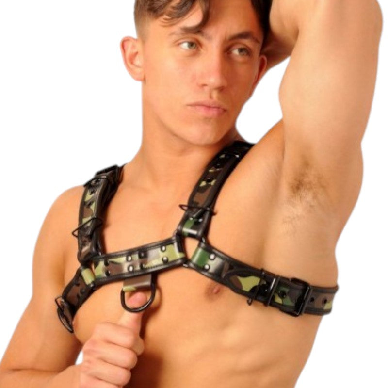 Fist Leather Chest Harness Camo/Black