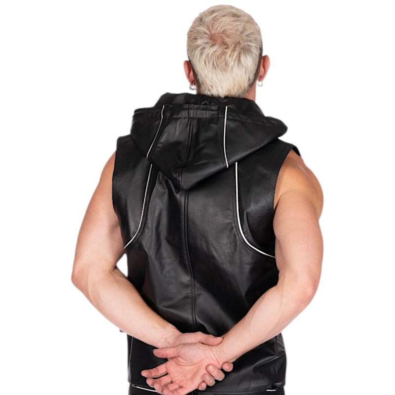 Liberation-X Sleeveless Leather Hoodie