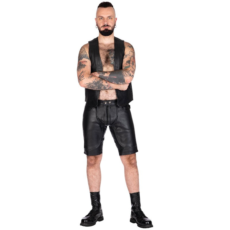 Liberation -X Knee Length Leather Pouch Shorts