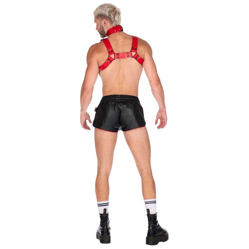 Liberation-X Leather Sport Shorts-Black/Red