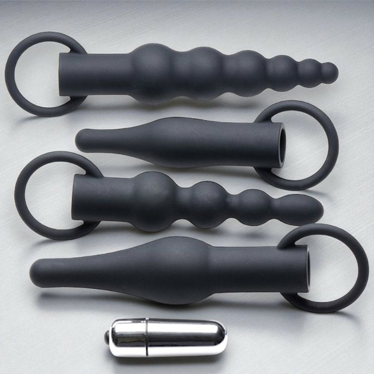 Butt Plug Set-Premium Ringed Rimmer Vibrating Butt Plug Training Kit