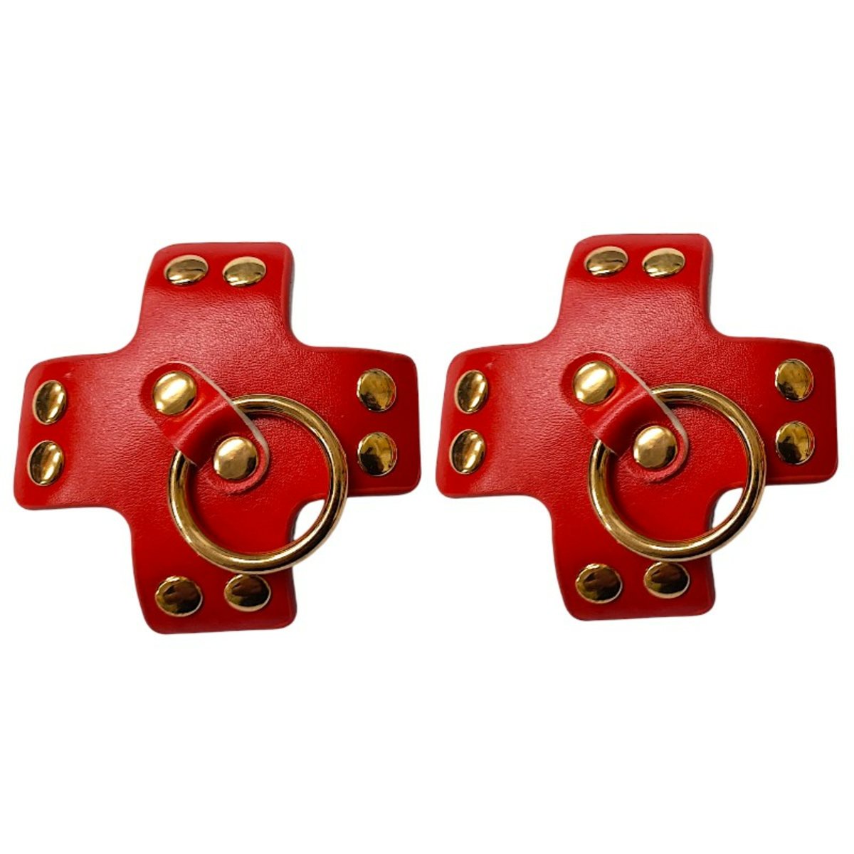 Cross Nipple Pasties With Gold O-Ring