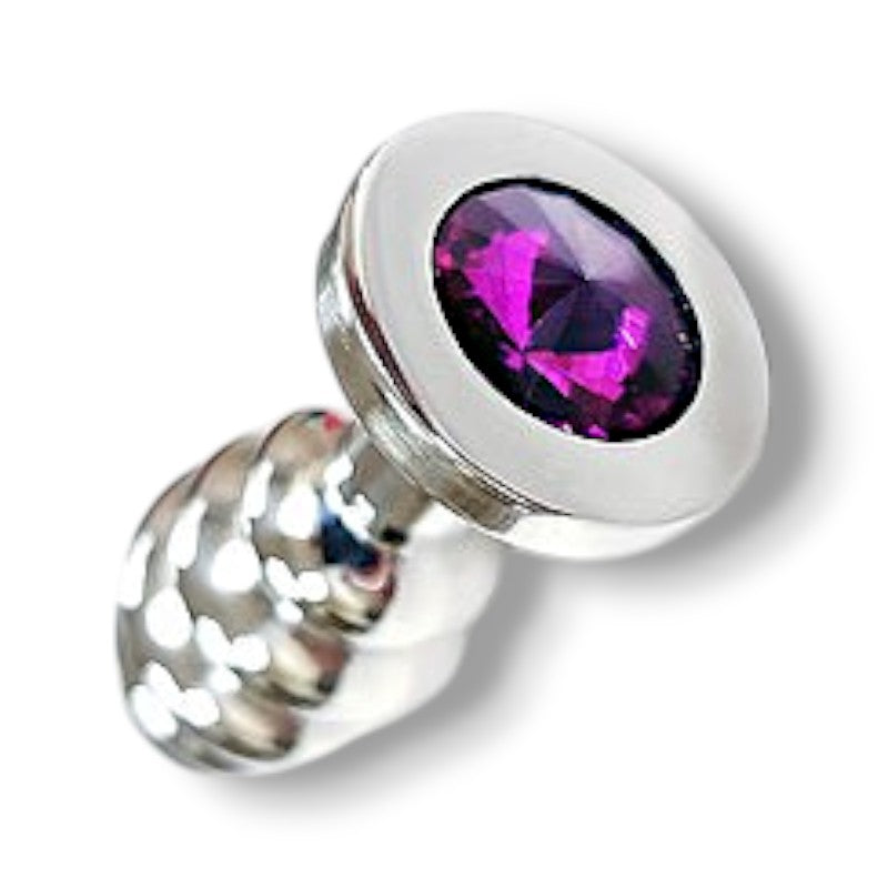 Butt Plug -B- Stainless Steel Threaded Anal Butt Plug Medium PINK