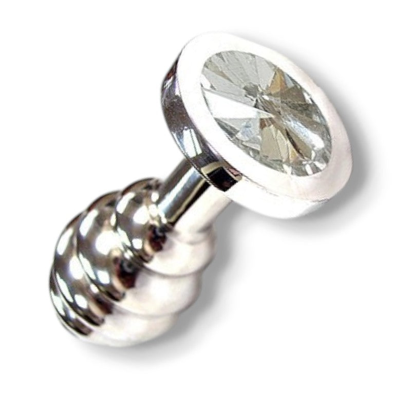 Butt Plug -C- Stainless Steel Threaded Anal Butt Plug LARGE CLEAR