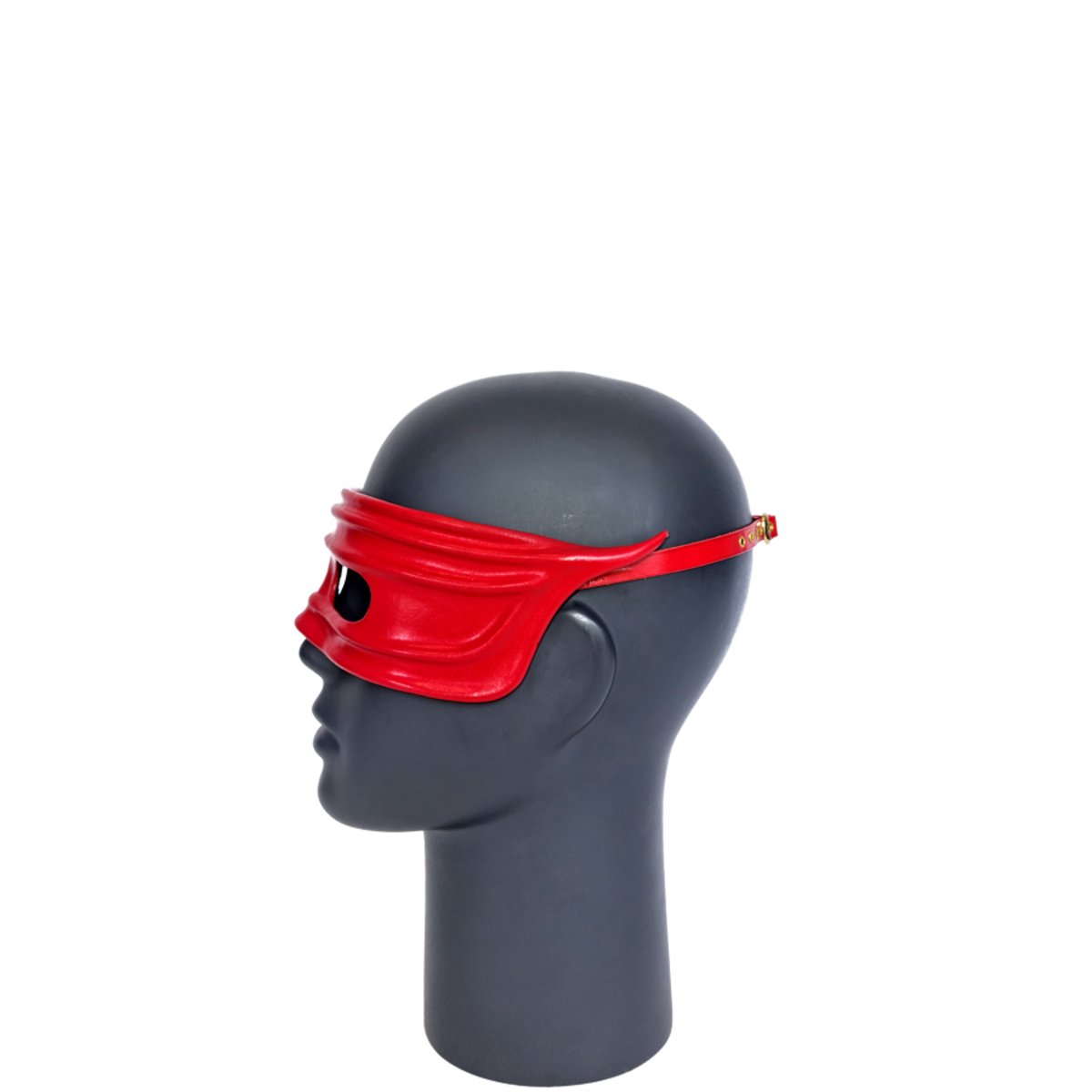 *Wrap Effect Red Leather Mask