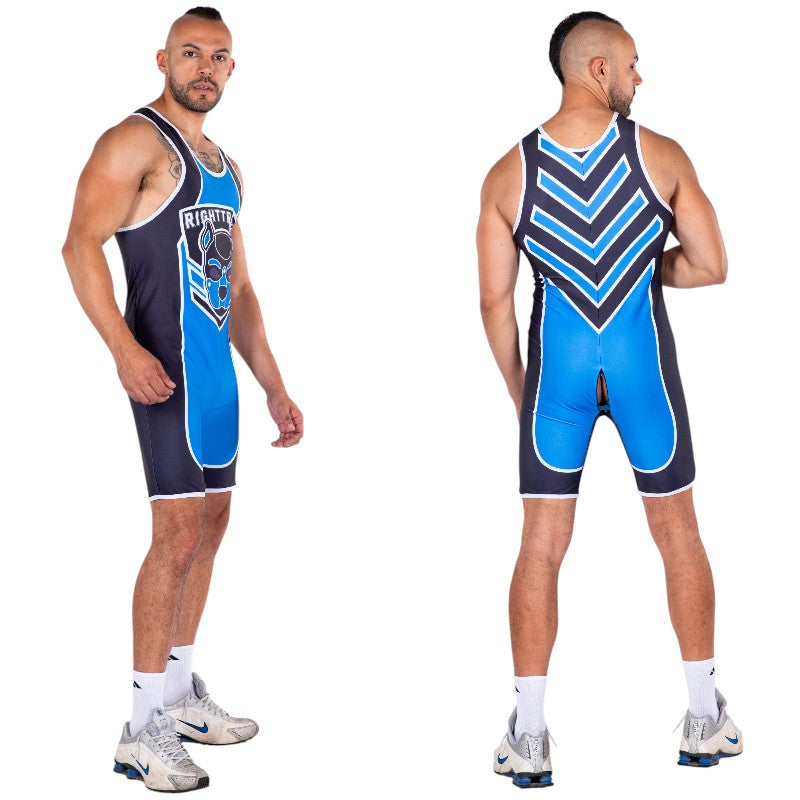 Right Track Pup Shield Wrestling Suit with Rear Zipper