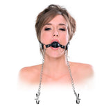 Deluxe Ball Gag And Nipple Clamps