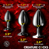 Creature Cocks Sinister Eyes Metal Butt Plug Set Red
