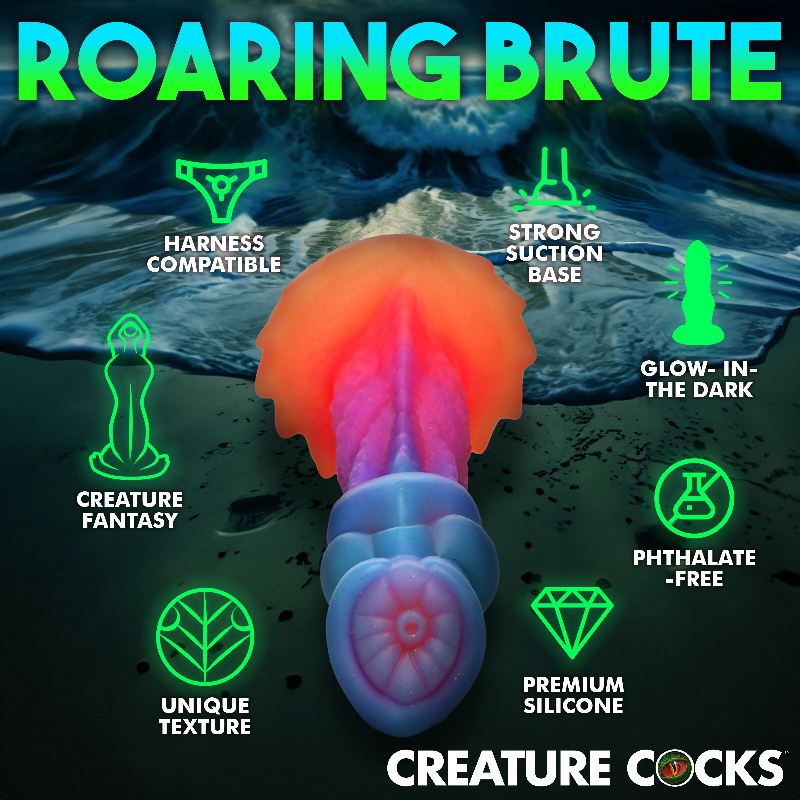 Creature Cocks Aqua-Cock Glow-in-the Dark Silicone Dildo