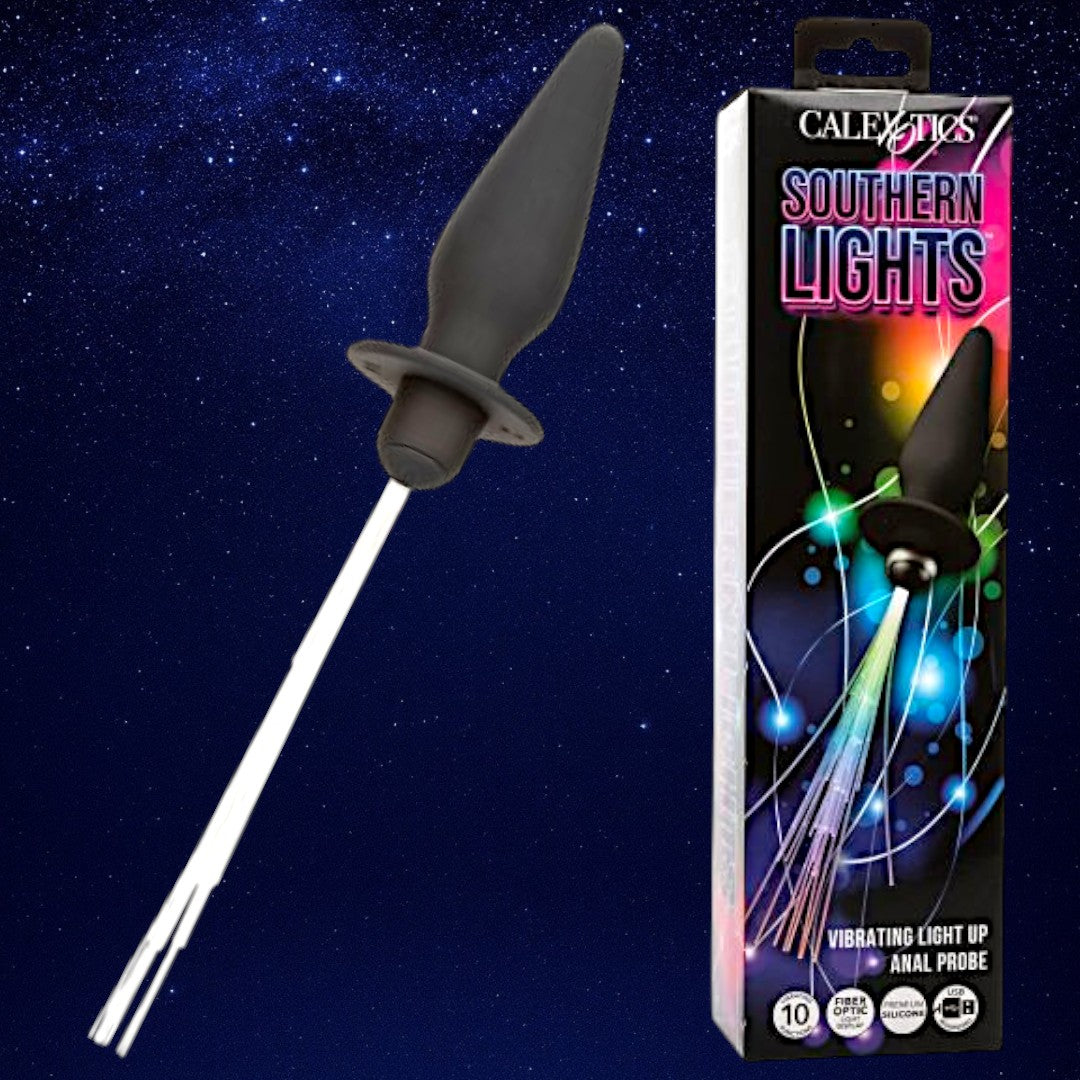 Southern Lights Vibrating Light Up Anal Probe Black